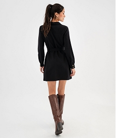 robe chemise manches longues esprit saharienne femme noir standardG467701_3