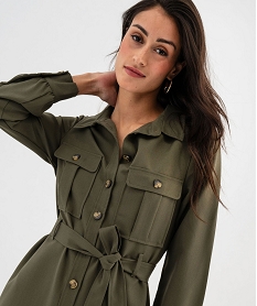 robe chemise manches longues esprit saharienne femme brunG467801_2