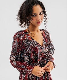 robe longue imprimee a volants femme imprimeG468101_2