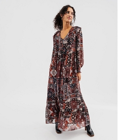 robe longue imprimee a volants femme imprimeG468101_4