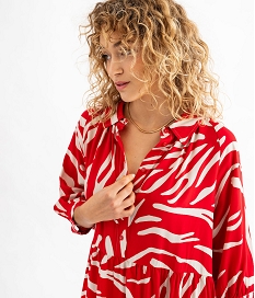 robe a manches 34 imprimee en viscose femme imprimeG468401_2