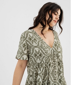 robe imprimee a manches courtes femme grande taille vertG468901_2