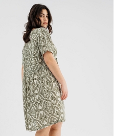 robe imprimee a manches courtes femme grande taille vertG468901_3