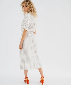 robe chemise a manches courtes a rayures femme blanc chineG469601_3