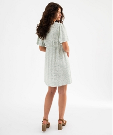 robe courte imprimee a manches courtes femme vertG470101_2