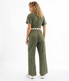 combi-pantalon en maille gaufree femme vertG470501_3