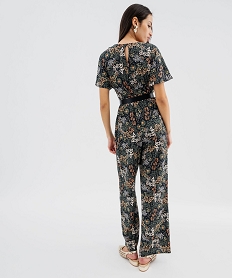 combi-pantalon en maille gaufree femme imprime fleuriG470601_3