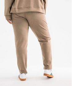 pantalon en maille avec ceinture elastique femme grande taille brun pantalonsG470701_3
