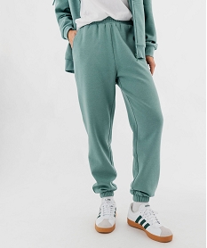 pantalon de jogging en molleton doux femme vert pantalonsG470901_2