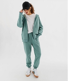 pantalon de jogging en molleton doux femme vert pantalonsG470901_4