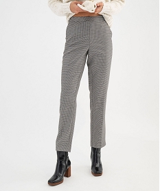 pantalon en maille a motif pied de poule femme noir pantalonsG471101_4