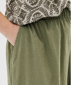 pantalon fluide en maille extensible femme grande taille vert standard pantalonsG471201_2