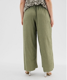 pantalon fluide en maille extensible femme grande taille vert standard pantalonsG471201_3