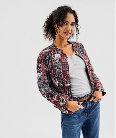 GEMO Veste matelassée à col rond à motifs femme Imprimé