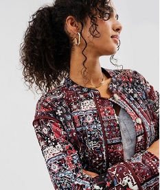 veste matelassee a col rond a motifs femme imprime manteauxG471501_2