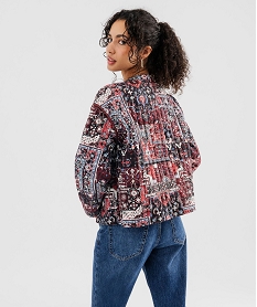veste matelassee a col rond a motifs femme imprime manteauxG471501_3
