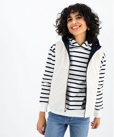 doudoune sans manches reversible a capuche femme bleu manteauxG471601_4