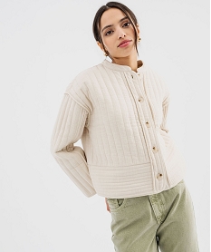 GEMO Veste matelassée coupe ample et courte femme blanc chine