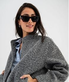 blouson aspect drap de laine fermeture pressions femme gris vestesG471901_4