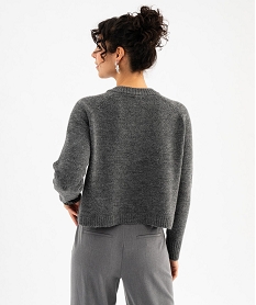 gilet a col rond coupe courte femme gris giletsG472001_3