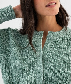 gilet en maille chinee a col rond femme vert standard giletsG472501_2