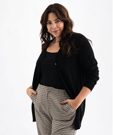 GEMO Gilet fin long à col rond femme grande taille noir standard