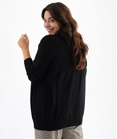 gilet fin long a col rond femme grande taille noir standard giletsG472701_3