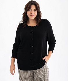 gilet fin long a col rond femme grande taille noir standard giletsG472701_4