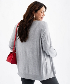 gilet fin long a col rond femme grande taille gris standard giletsG472801_3