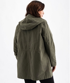 parka legere a capuche femme grande taille kaki standard parkasG473201_3