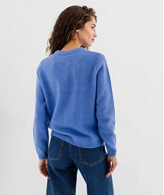 gilet a col rond en maille fine femme bleu standard giletsG473801_3