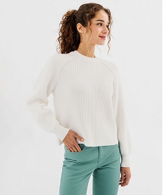 pull en maille cotelee avec emmanchures fantaisie femme blanc chine pullsG474901_2