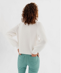 pull en maille cotelee avec emmanchures fantaisie femme blanc chine pullsG474901_3