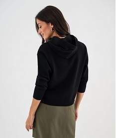 pull large a capuche avec liens pailletes femme noir standard pullsG475301_3