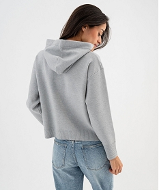 pull large a capuche avec liens pailletes femme gris pullsG475401_3