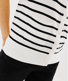 gilet sans manches a rayures en viscose femme imprime pullsG475901_4