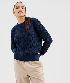 GEMO Pull en maille torsadée ajourée femme - LuluCastagnette Bleu