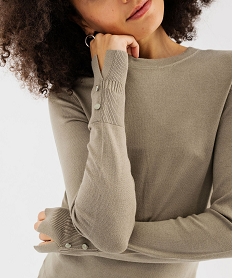 pull fin en viscose fluide femme kaki standard pullsG476601_2