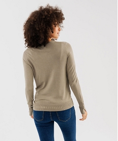 pull fin en viscose fluide femme kaki standard pullsG476601_3