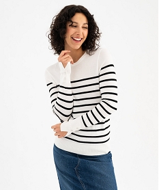 pull fin a rayures en viscose femme imprime pullsG476701_4