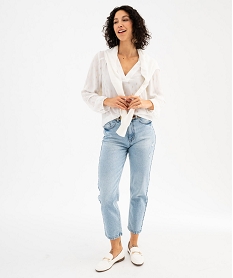 pull col rond en maille fine femme blanc chine pullsG477101_4