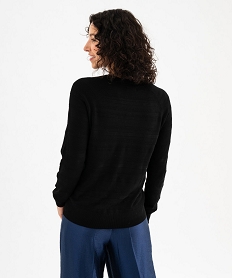 pull col rond en maille fine femme noir standard pullsG477201_3