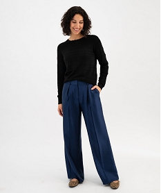 pull col rond en maille fine femme noir standard pullsG477201_4
