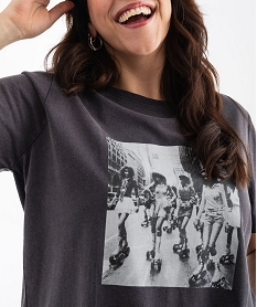 tee-shirt manches courtes imprime coloris unique femme grande taille blanc t-shirts manches courtesG479501_2