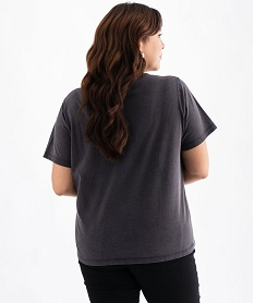 tee-shirt manches courtes imprime coloris unique femme grande taille blanc t-shirts manches courtesG479501_3