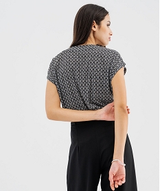 tee-shirt manches courtes a col v femme noir t-shirts manches courtesG480901_3
