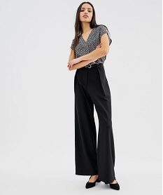 tee-shirt manches courtes a col v femme noir t-shirts manches courtesG480901_4