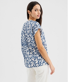 blouse manches courtes a col v femme bleu standard t-shirts manches courtesG481001_3