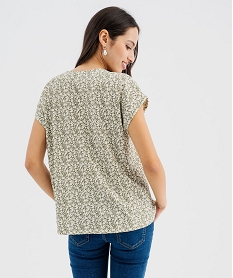 blouse manches courtes a col v femme kaki standard t-shirts manches courtesG481101_3