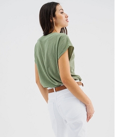 tee-shirt manches courtes a col v femme brun t-shirts manches courtesG481201_3